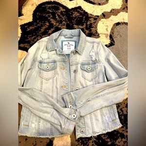 Girls distressed denim jacket